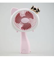 Şarjlı El Fanı Vantilatör 3 Kademeli Kırmalı Işıklı Mini Fan 17*11 Cm (Pembe)