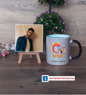 Grafiker Fotoğraflı Dekoratif Taş, Kupa Bardak Beyaz Hediye (Model 9)
