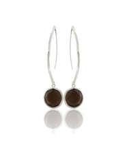 Kadir Jewellery Gümüş Kaplama Vintage Küpe -El İşçiliği Ve Hipoalerjenik Küpe (Kahverengi)
