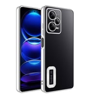 Xiaomi Redmi Note 12 5G Kılıf Köşeleri Renkli Şeffaf Kamera Korumalı Silikon Luxury Kapak (Gümüş)