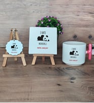 Sevimli Panda Hediye Seti Kupa Bardak T Kulplu, Dekoratif Taş, Anahtarlık Arkadaşa Hediye (Model 4)