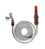 Plasyay Yerli Düz Sulama ve Yıkama Hortum ve Lans Başlıklı 20 Metre Set (Gri)