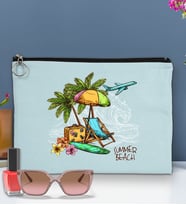 BK Gİft Yaz Temalı-9 Astarlı Portföy Çanta 30x21cm(12 Renk Seçeneği), Baskılı El Çantası, Organizer Çanta (Açık Mavi)