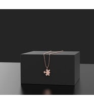 Kişiye Özel 925 Ayar Gümüş Minimal Yapboz Kolye (Rose)