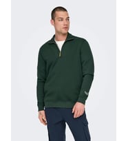 Only & Sons Erkek Yarım Fermuarlı Dik Yaka Sweatshirt - 22030160 (Haki)