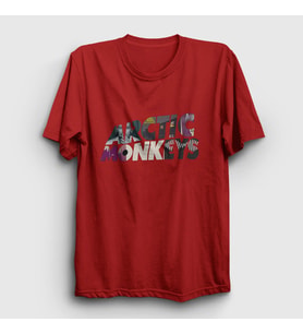 Presmono Unisex Sarı Mask Arctic Monkeys T-Shirt 14572tt (Kırmızı)
