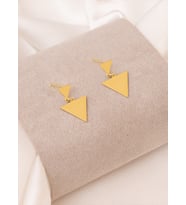 İKİLİ ÜÇGEN GÜMÜŞ KÜPE (Gold)