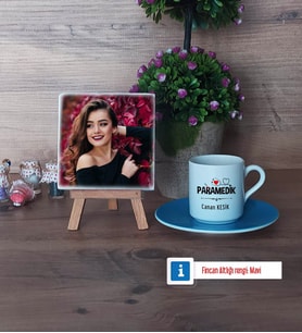 Paramedik Fotoğraflı Dekoratif Taş, Ahşap Altlıklı Türk Kahvesi Fincanı Hediye (Model 5)