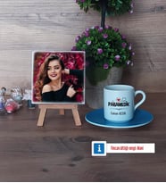 Paramedik Fotoğraflı Dekoratif Taş, Ahşap Altlıklı Türk Kahvesi Fincanı Hediye (Model 5)