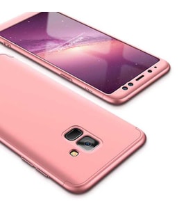 Galaxy A8 Plus 2018 Kılıf Zore Ays Full Koruma Kılıf (Rose)