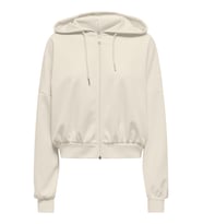 Only Kadın Kapüşonlu Fermuarlı Sweatshirt - 15339813 (Ekru)