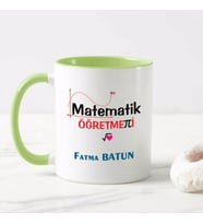 Kişiye Özel Matematik Öğretmeni Kupa Bardak HA20 (Yeşil)