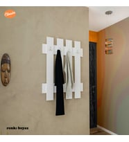 Modilayn Duvar Askılığı Portmanto Vestiyer Askılık (Beyaz)