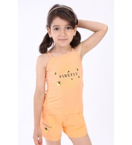 Toontoy Kız Bebek Baskılı Şortlu Takım (Oranj)