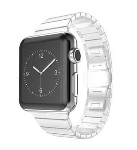 Apple Watch 7/8/9 41mm Kordon Seramik Metal Kordon 16 (Beyaz)