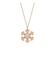 Usho Jewelry 925 Ayar Gümüş Kadın Kar Tanesi Kolye (Rose)