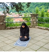 BAHA Portatif Cep Seccade,Seyahat Namazlığı, Katlanabilir Seccade (Gri)