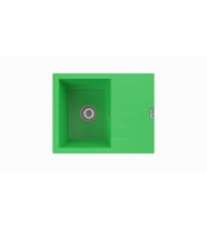 POLEX Cristalüx Granit Eviye P-S60 Tezgah Altı Ve Tezgah Üstü Kare Mutfak Evyesi 60,5x49,5cm (Yeşil)