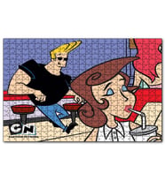 Cakapuzzle Johnny Bravo ve Milkshake Girl  Puzzle Yapboz MDF (Ahşap) (500 Parça)