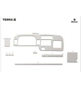 Meriç® Mitsubishi Prestige Ön Torpido Kaplama Maun 9 Parça 1999-2010 (Alüminyum)