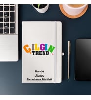 Çılgıntrend İsim ve Kurumsal Logo Unvan Yazılı Baskılı  Defter (Beyaz)