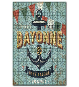 Cakapuzzle Fransa Bayonne Şehri ve Çapa Görseli Puzzle Yapboz MDF (Ahşap) (1000 Parça)