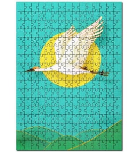 Cakapuzzle Güneş Doğa Leylek Görseli Puzzle Yapboz MDF (Ahşap) (500 Parça)