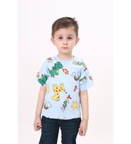 Toontoy Erkek Çocuk Baskılı Tişört (Mavi)