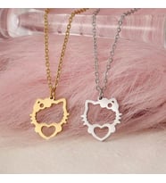 Kişiye Özel 925 Ayar Gümüş Hello Kitty Kolye (Gümüş)