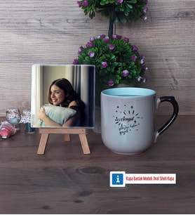 Doğum Günü Hediyesi Fotoğraflı Dekoratif Taş, Kupa Bardak Beyaz Hediye (Model 10)