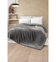 Panchy Canky Coperta Wellsoft Çift Kişilik Battaniye 180x200-200X220 (Antrasit)