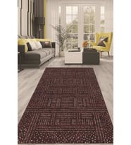 Dijital Kaymaz Taban Yıkanabilir Modern Renkli Salon Halısı Mutfak Halısı Yolluk ND-HT-411 (Kırmızı)