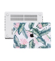 MacBook Pro Retina Kılıf HardCase A1425 A1502 2012/2015 Uyumlu Kılıf Flower02 (Beyaz - Haki)
