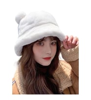 Mood Agenda Kadın Sevimli Ayı Kulak Peluş Bucket Şapka (Beyaz)
