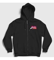 Presmono Unisex Gri Logo Anime Jojo Fermuarlı Kapüşonlu Sweatshirt 322777tt (Siyah)