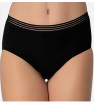 İmer Bayan Modal İnce Tül Çizgili Lastik Bato Bikini Külot 4276 (Siyah)