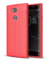 Sony Xperia XA2 Ultra Kılıf Deri Tarzı Niss Silikon Case (Kırmızı)