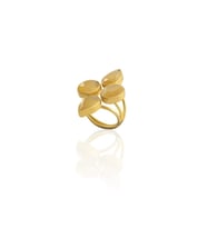 Kadir Jewellery 22 Ayar Altın Kaplama Zirkon Taşlı Kadın Vintage Yüzük (Sarı)
