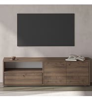 Pao Kapaklı Minimal TV Sehpası – 136 cm, Antik Ceviz (Açık Kahverengi)