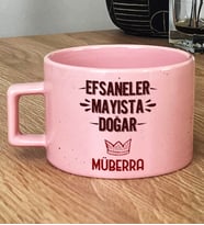 Kişiye Özel Efsaneler Mayısta Doğar Hediye Pastel Fincan Doğum Günü Hediyesi (Pembe)