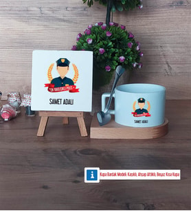 Erkek Polis Dekoratif Taş, Kupa Bardak Kırmızı Hediye (Model 7)