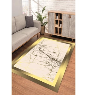Dijital Kaymaz Taban Yıkanabilir Renkli Salon Halısı Mutfak Halısı Yolluk ND-SD-448 (Gold)