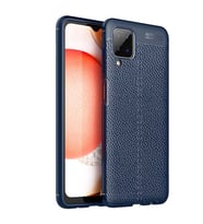 Samsung Galaxy M12 Kılıf Deri Tarzı Niss Silikon Case (Lacivert)