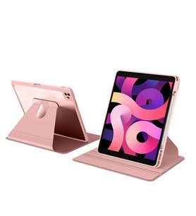 Apple iPad Pro 11 2. Nesil Kılıf Şeffaf Dönebilen Kalem Bölmeli A2228 A2068 A223 (Pembe)