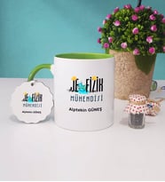 Jeofizik Mühendisi Kupa Bardak ve Anahtarlık (Yeşil)
