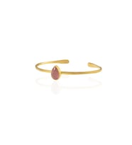 Kadir Jewellery Zirkon Taşlı Ayarlanabilir 22 Ayar Altın Kaplama Bilezik (Pembe)