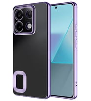 Xiaomi Redmi Note 13 Pro 5G Kılıf Köşeleri Renkli Şeffaf Kamera Korumalı Silikon Luxury Kapak (Lila)