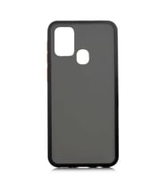Galaxy M31 Kılıf Zore Fri Mat Yüzey Renkli Kenar Kılıf (Siyah)