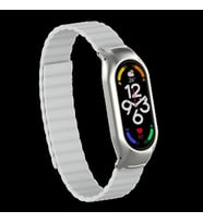 Xiaomi Mi Band 7 Kordon Renkli Strap Deri Loop Kordon 69 (Beyaz)