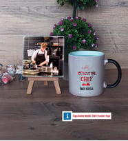 Aşçıya Hediye Fotoğraflı Dekoratif Taş, Kupa Bardak Beyaz Hediye (Model 9)